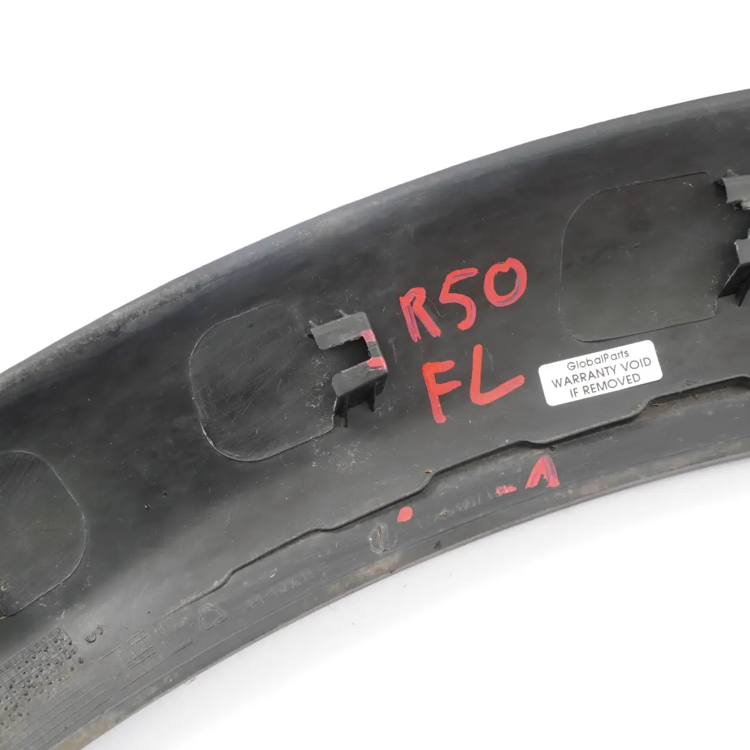 Liston Guardabarros Delantero Izquierdo para Mini Cooper R50 R52 R53 con número de pieza 1505867 Mini Cooper R50 R52 R53 Liston Guardabarros Delantero Izquierdo - SKU 1505867-1 - Número de pieza 1505867