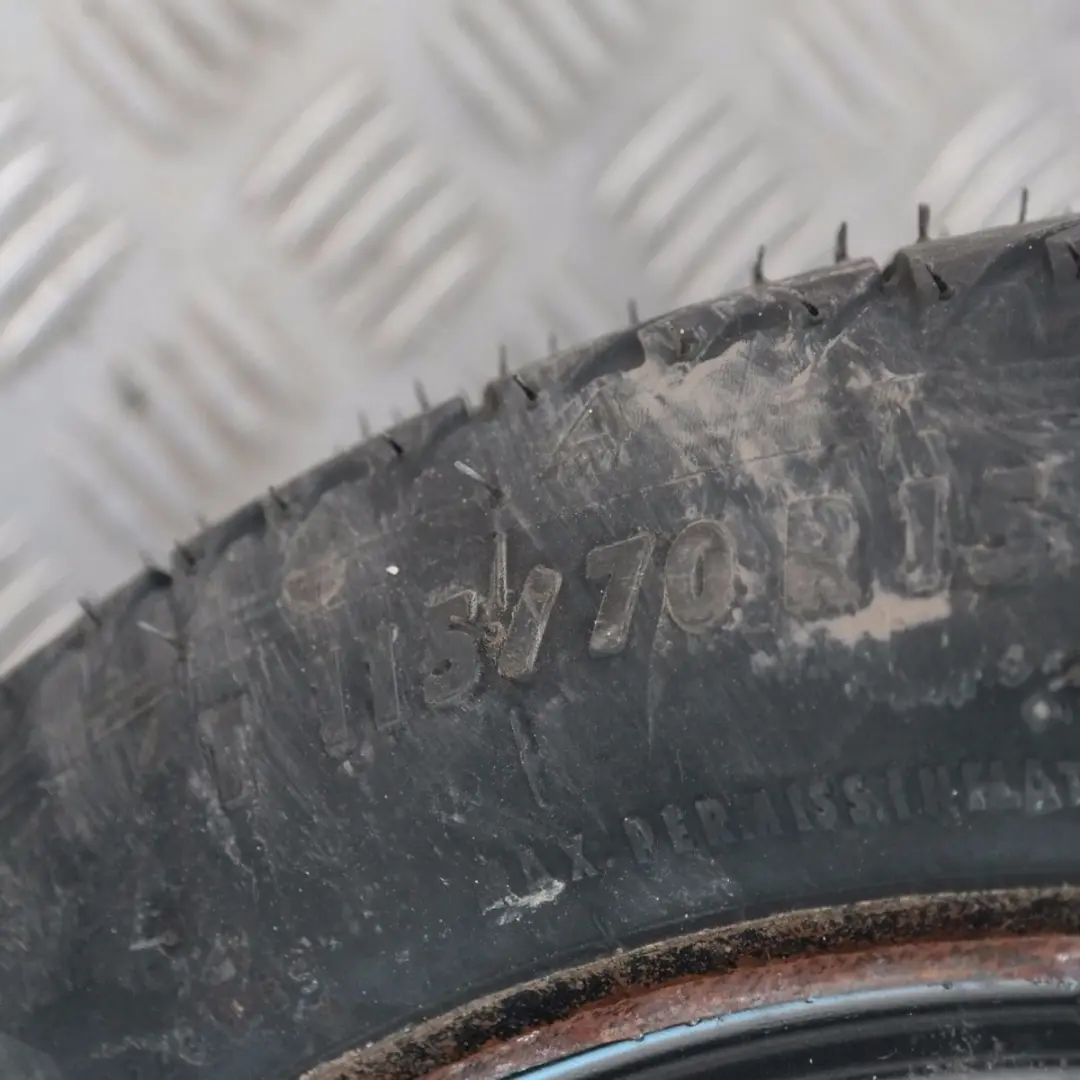 Emergency Spare Wheel Tyre 115/70 R15 to Mini Cooper R50 R56 Continental with Part number 1508367 Mini Cooper R50 R56 Continental Emergency Spare Wheel Tyre 115/70 R15 - SKU 1508367 - Part number 1508367