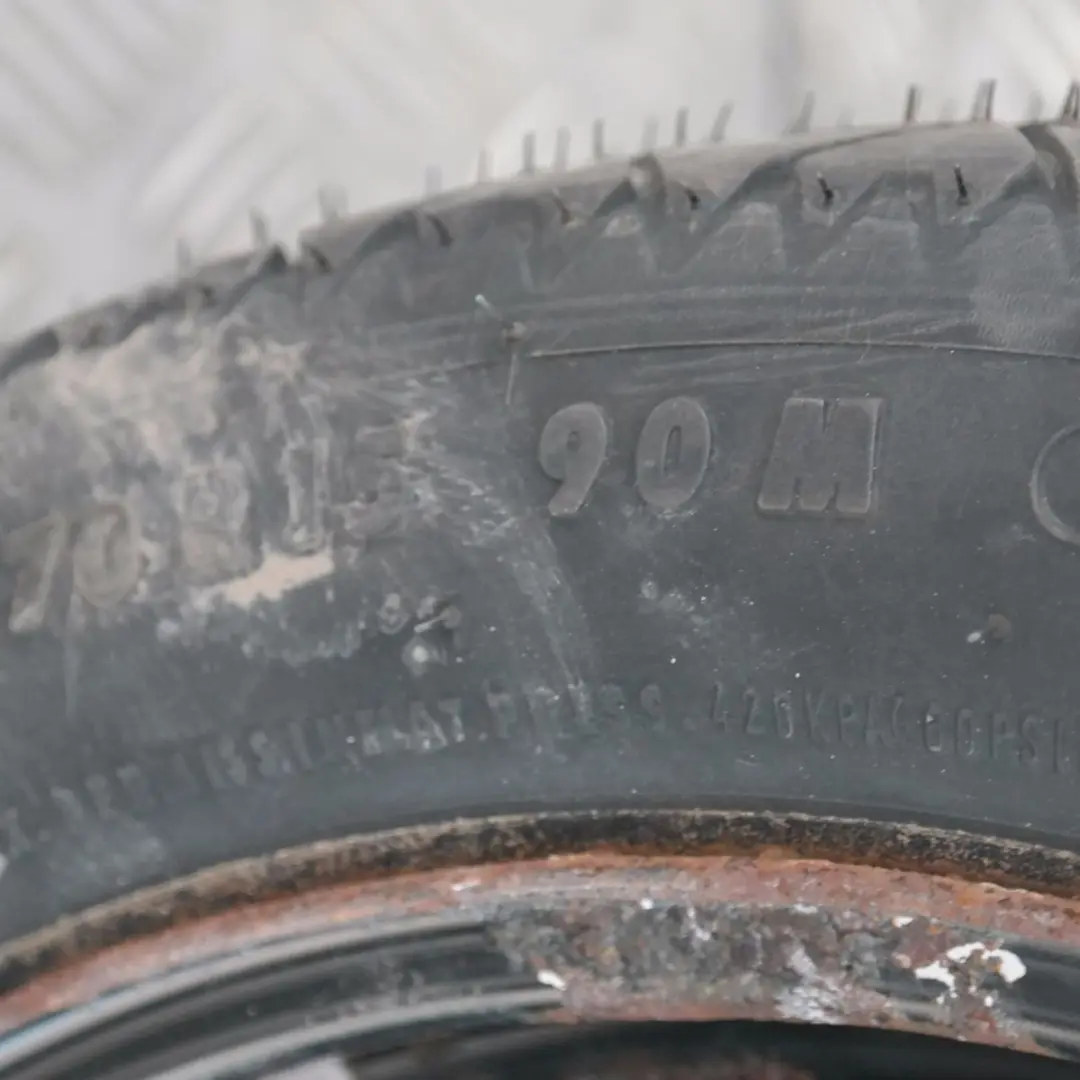 Emergency Spare Wheel Tyre 115/70 R15 to Mini Cooper R50 R56 Continental with Part number 1508367 Mini Cooper R50 R56 Continental Emergency Spare Wheel Tyre 115/70 R15 - SKU 1508367 - Part number 1508367