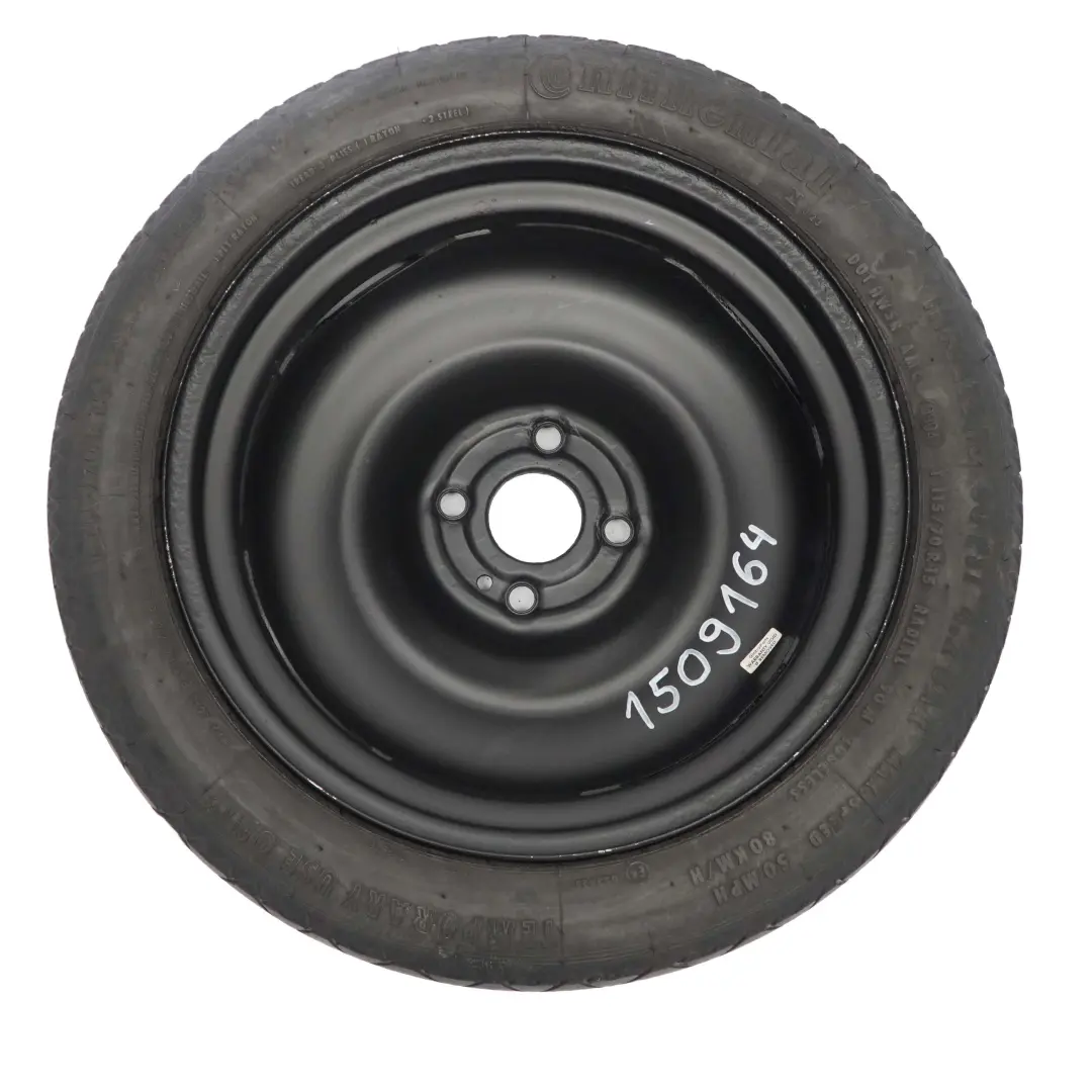 Roue De Secours Compacte En Acier Noir 115/70 R15 pour Mini R50 R55 R56 à propos du numéro de pièce 1509164 Mini R50 R55 R56 Roue De Secours Compacte En Acier Noir 115/70 R15 - SKU 1509164 - Numéro de pièce 1509164