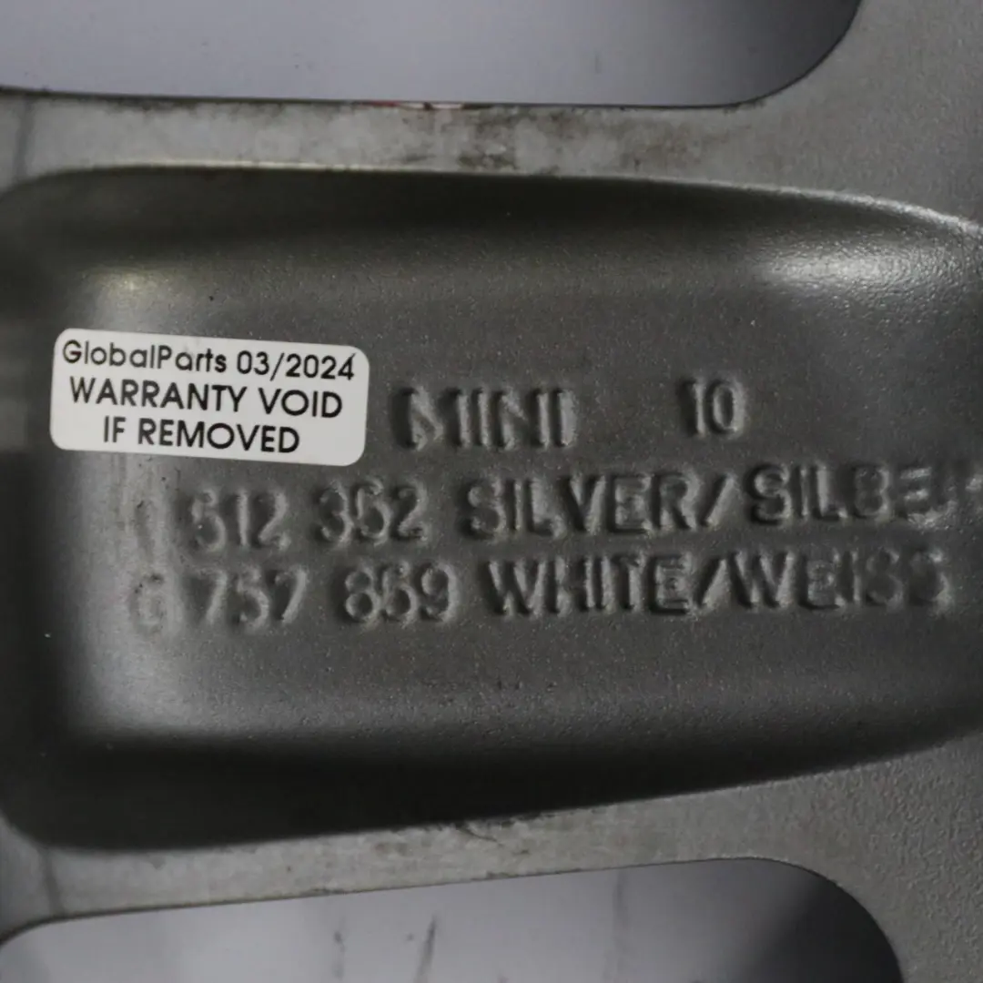 Grey Wheel Alloy Rim 17" ET:48 7J S-Spoke 85 to Mini Cooper R50 R53 R55 R56 R57 with Part number 1512352 Mini Cooper R50 R53 R55 R56 R57 Grey Wheel Alloy Rim 17" ET:48 7J S-Spoke 85 - SKU 1512352-12 - Part number 1512352