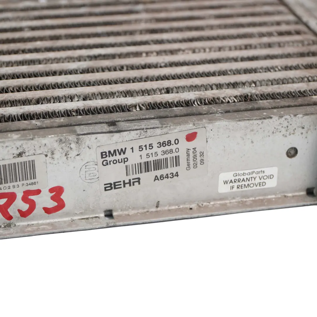 Ladeluftkühler Kompressor Intercooler für Mini Cooper S R52 R53 mit Teilenummer 1515368 Mini Cooper S R52 R53 Ladeluftkühler Kompressor Intercooler - SKU 1515368 - Teilenummer 1515368