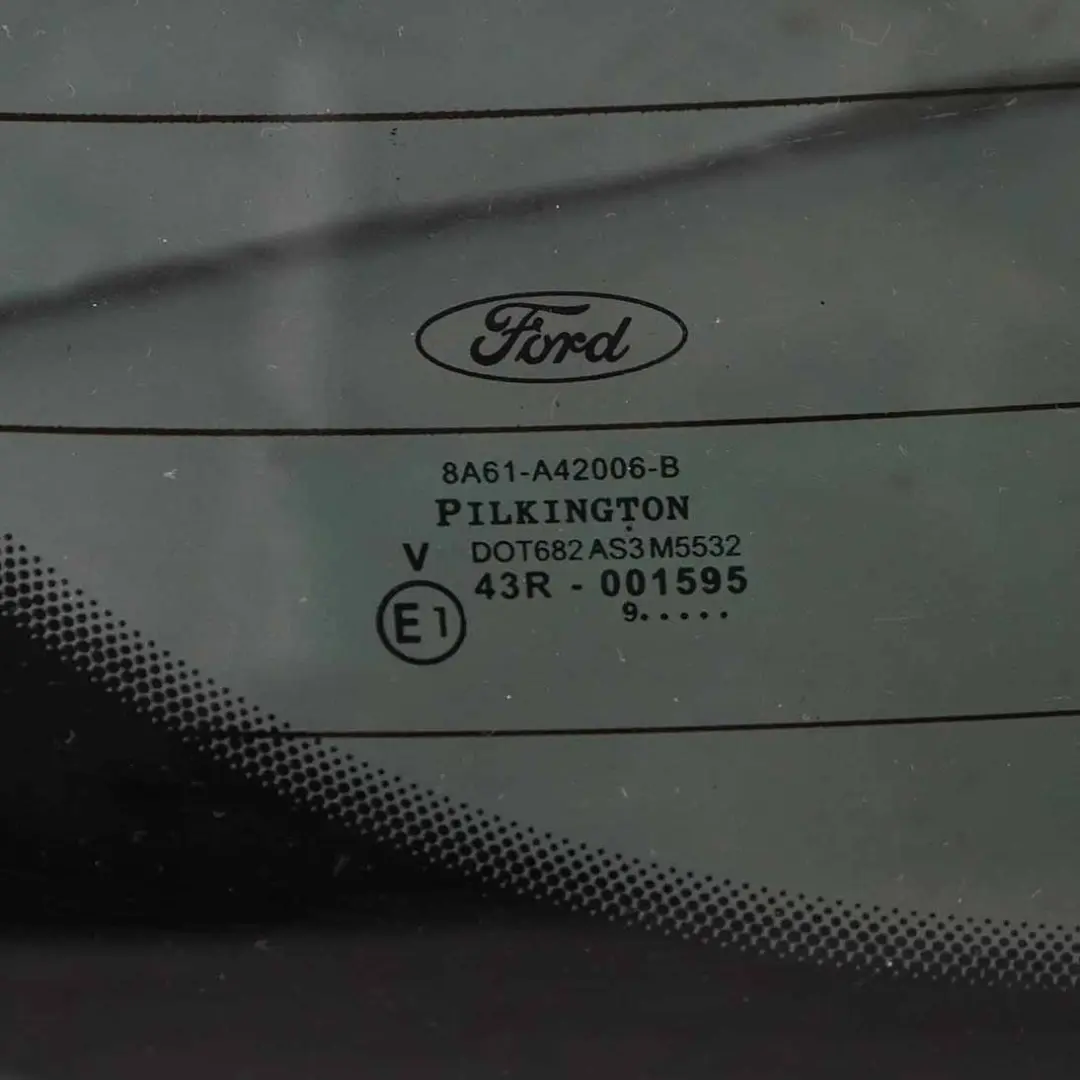 Window Glass Glazing AS3 Tinted Glass Panel to Ford Fiesta CB1 Hatchback Rear with Part number 1577266 Ford Fiesta CB1 Hatchback Rear Window Glass Glazing AS3 Tinted Glass Panel - SKU 1577266 - Part number 1577266