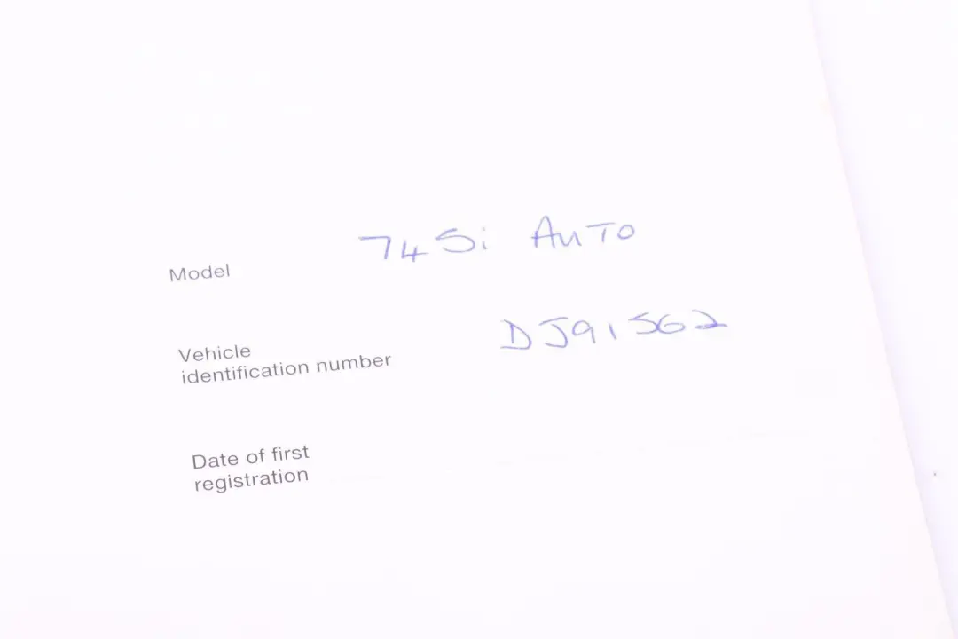 BMW 7 Series E65 E66 E67 Service Booklet 01410156078 0156078 - SKU 158200 - Part number 158200