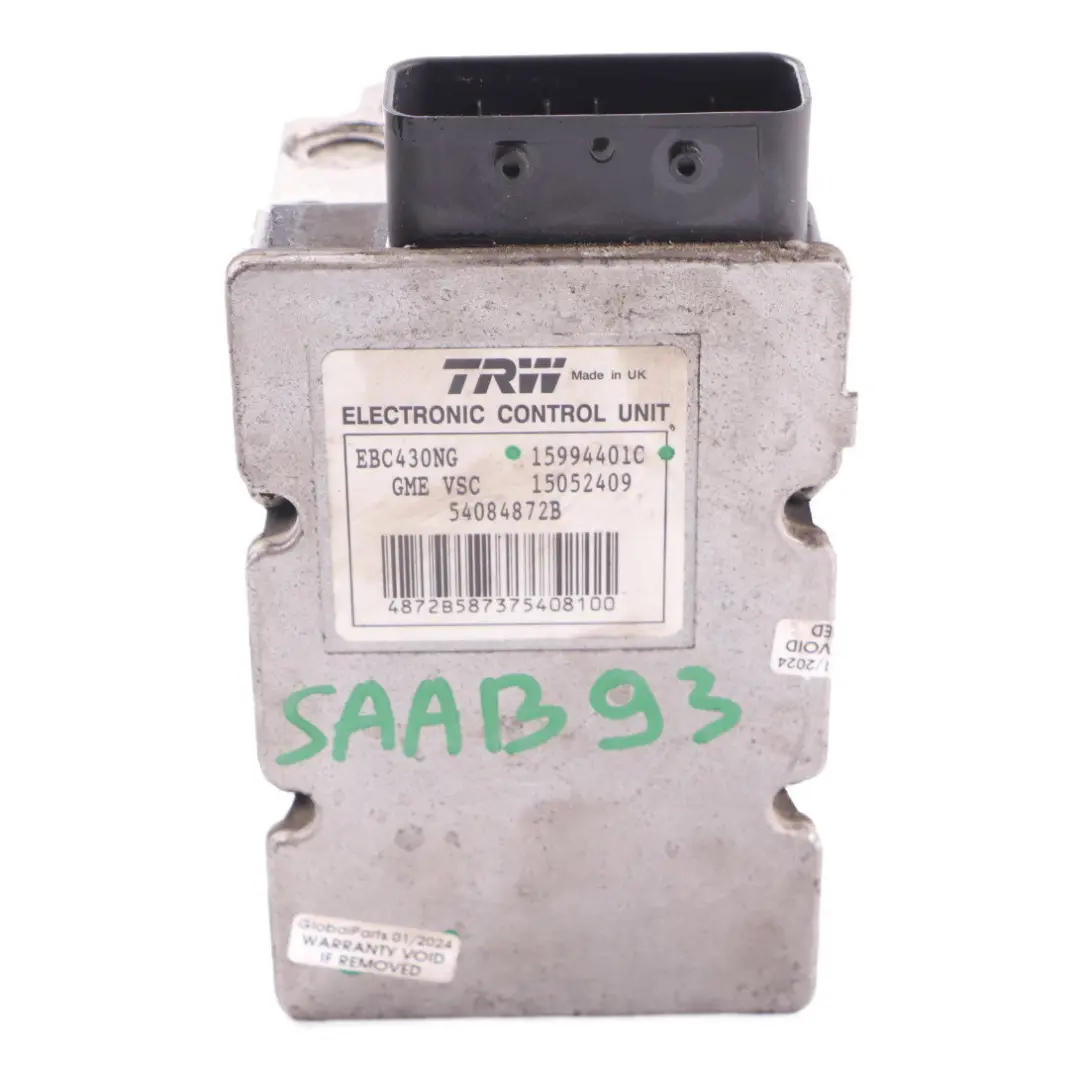 Saab 9-3 Brake Pump ABS Module Hydraulic Control Unit 15052409 - SKU 15994401C - Part number 15994401C