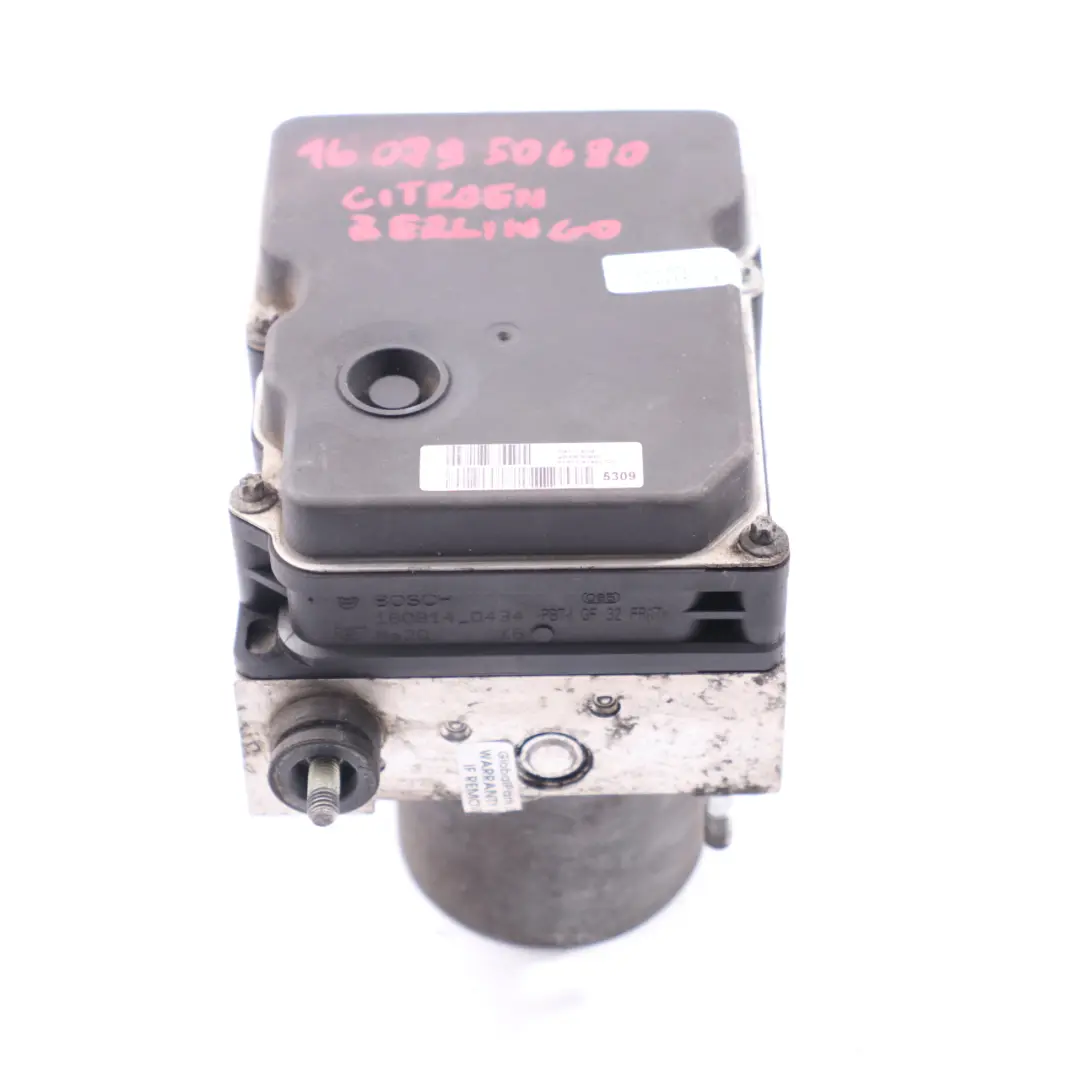 Brake Pump Citroen Berlingo Peugeot Partner ABS Module Control Unit to with Part number 1607950680 Brake Pump Citroen Berlingo Peugeot Partner ABS Module Control Unit - SKU 1607950680 - Part number 1607950680