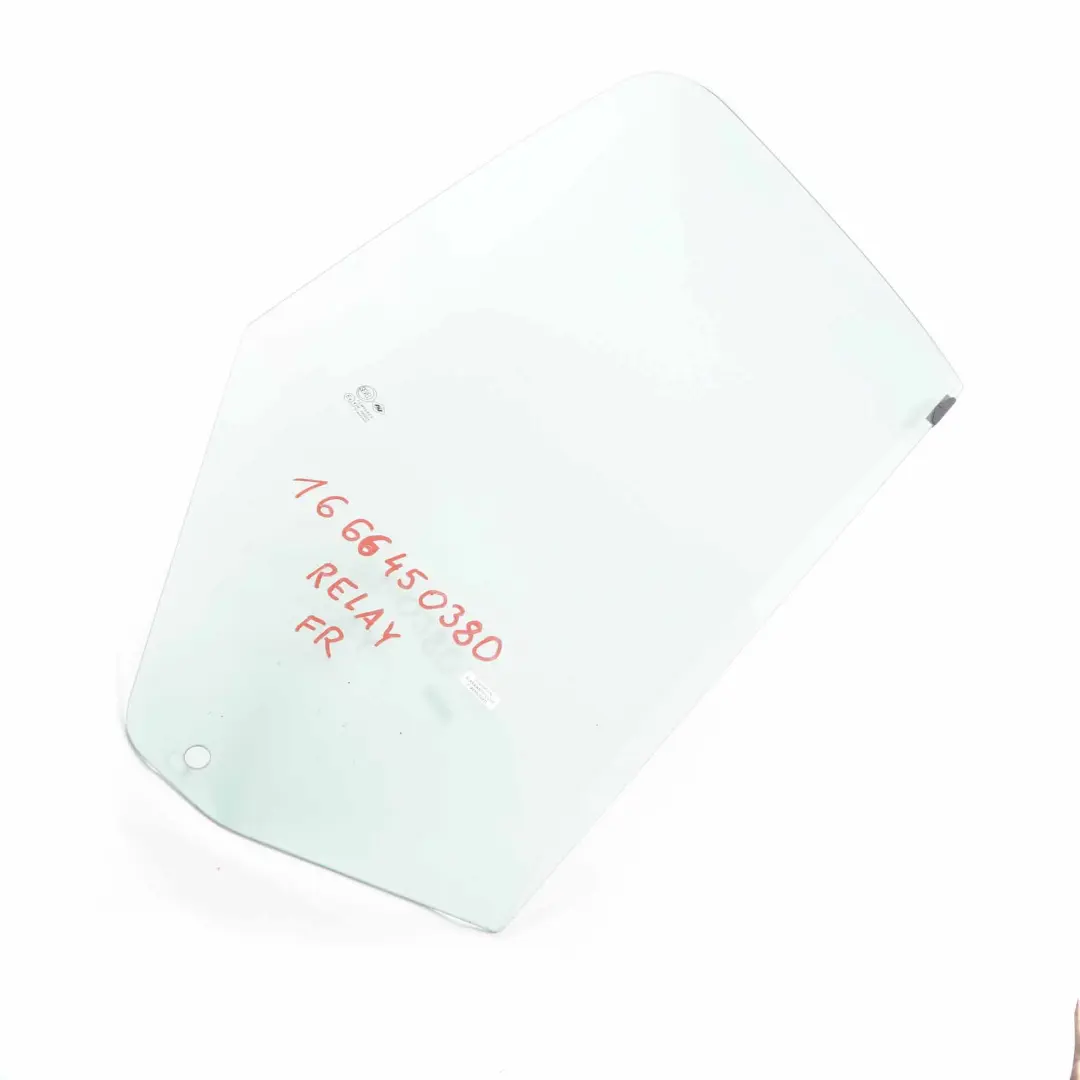 Side Window Citroen Relay Peugeot Boxer Door Front Right O/S Glass to with Part number 1666450380 Side Window Citroen Relay Peugeot Boxer Door Front Right O/S Glass - SKU 1666450380 - Part number 1666450380