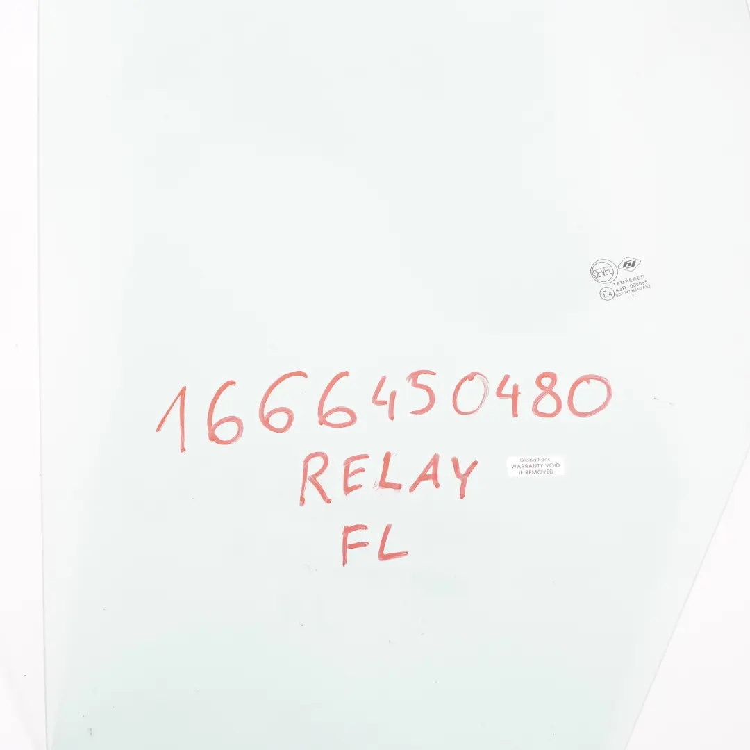 Side Window Citroen Relay Peugeot Boxer Door Front Left N/S Glass to  with Part number 1666450480  Side Window Citroen Relay Peugeot Boxer Door Front Left N/S Glass - SKU 1666450480 - Part number 1666450480