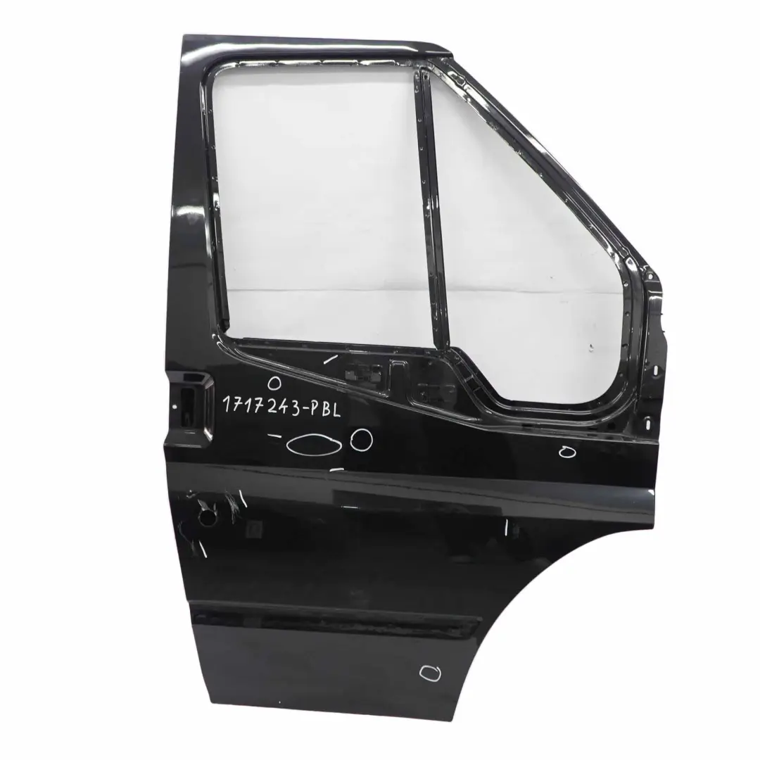 Front Door Right O/S Door Cover Shell Panther Black - D9 to Ford Transit Mk7 with Part number 1717243 Ford Transit Mk7 Front Door Right O/S Door Cover Shell Panther Black - D9 - SKU 1717243-PBL - Part number 1717243