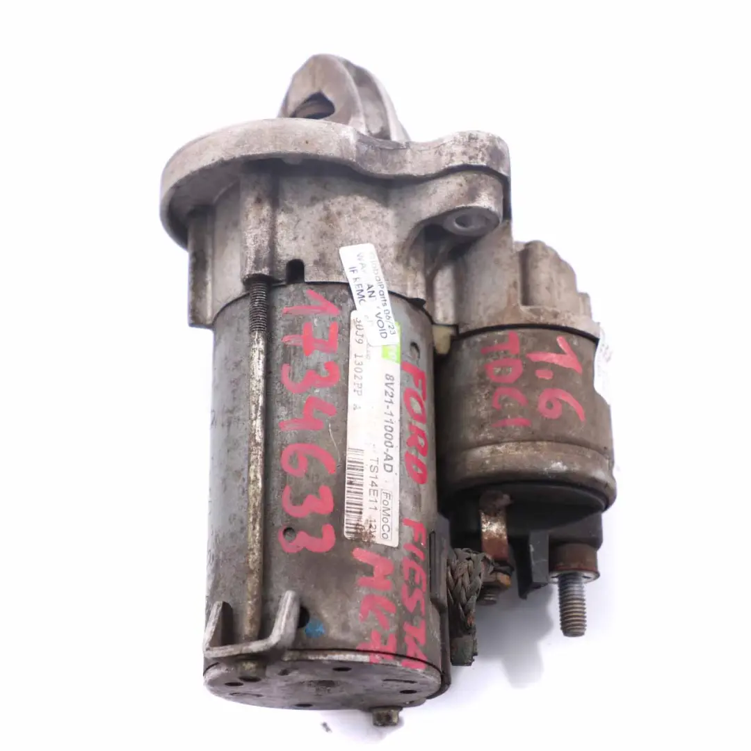 Starter Motor Engine Diesel 8V2111000AD to Ford Fiesta MK7 1.6 TDCI with Part number 1734633 Ford Fiesta MK7 1.6 TDCI Starter Motor Engine Diesel 8V2111000AD - SKU 1734633 - Part number 1734633