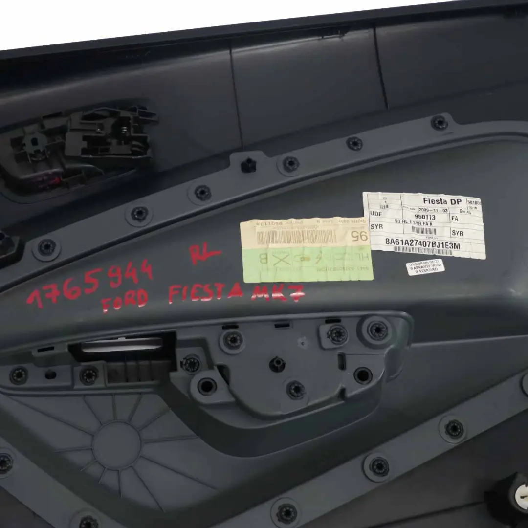 Ford Fiesta Scheda Porta Posteriore Sinistra Rivestimento Pannello Trim Nero - SKU 1765944 - Numero di parte 1765944