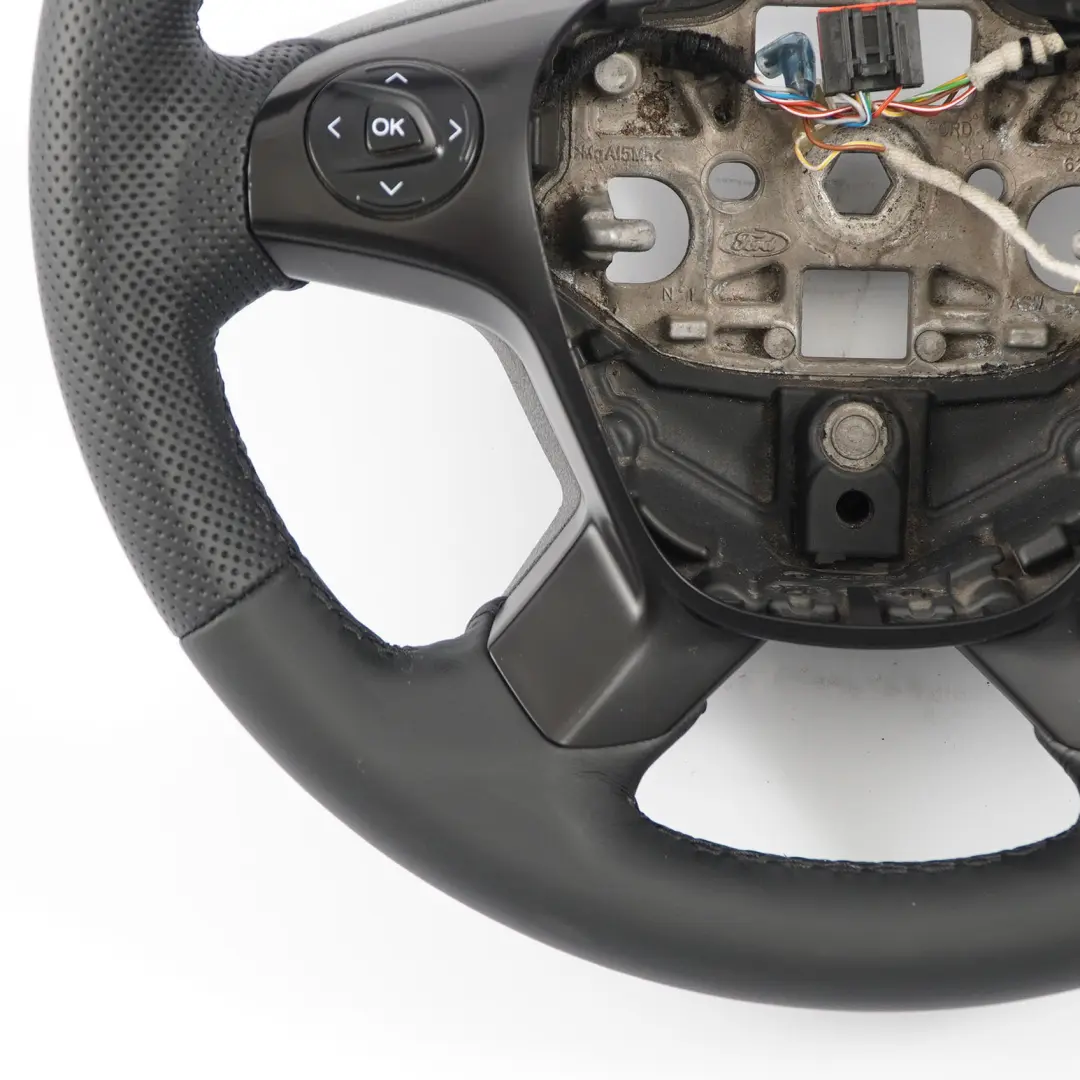 Mk8 NEW Black Leather Steering Wheel Multifunction BK213600CD35B8 to Ford Transit with Part number 1810825 Ford Transit Mk8 NEW Black Leather Steering Wheel Multifunction BK213600CD35B8 - SKU 1810825-1 - Part number 1810825