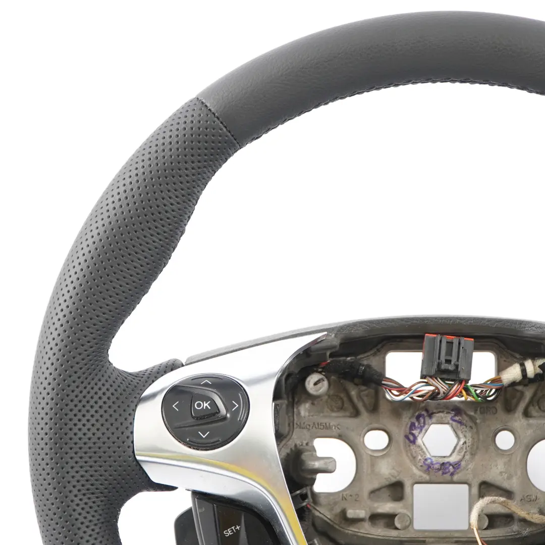 NUOVO Volante in pelle nera multifunzione DK21-3600-DD per Ford Transit Custom con numero di parte 1812830 Ford Transit Custom NUOVO Volante in pelle nera multifunzione DK21-3600-DD - SKU 1812830-1 - Numero di parte 1812830