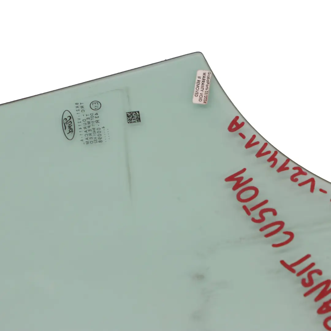 Window Glass Front Door Left N/S Glazing AS2 BK31V21411A to Ford Transit with Part number 1821928 Ford Transit Window Glass Front Door Left N/S Glazing AS2 BK31V21411A - SKU 1821928 - Part number 1821928