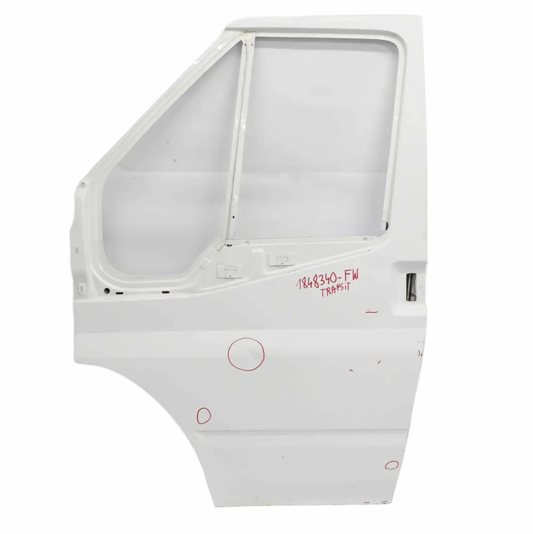 Front Door Left N/S Door Cover Shell Frozen White - Z2 to Ford Transit Mk7 with Part number 1848340 Ford Transit Mk7 Front Door Left N/S Door Cover Shell Frozen White - Z2 - SKU 1848340-FW - Part number 1848340