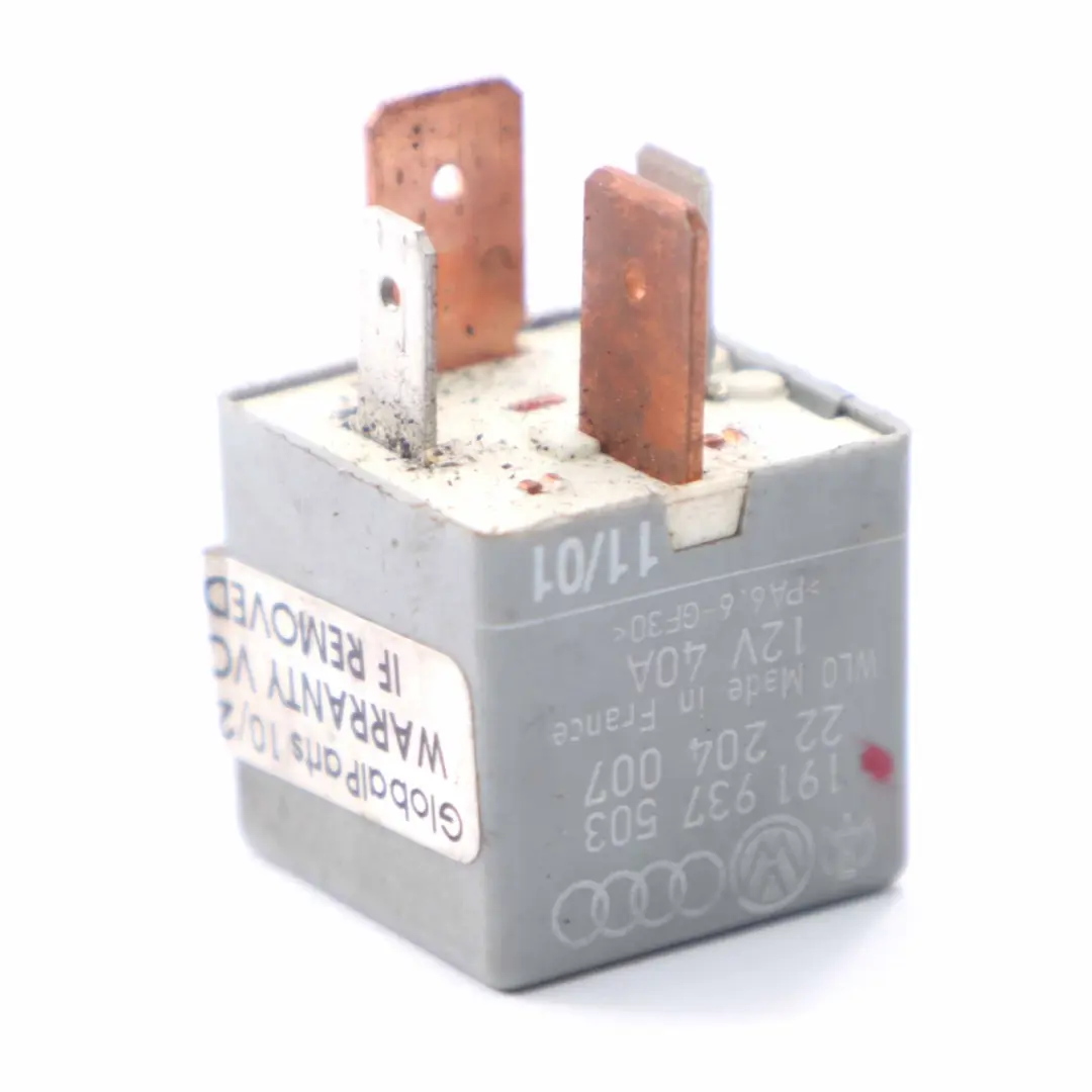  VAG VW Volkswagen Audi Seat Skoda Unidad Relé 4 Pines 12V 40A - SKU 191937503 - Número de pieza 191937503