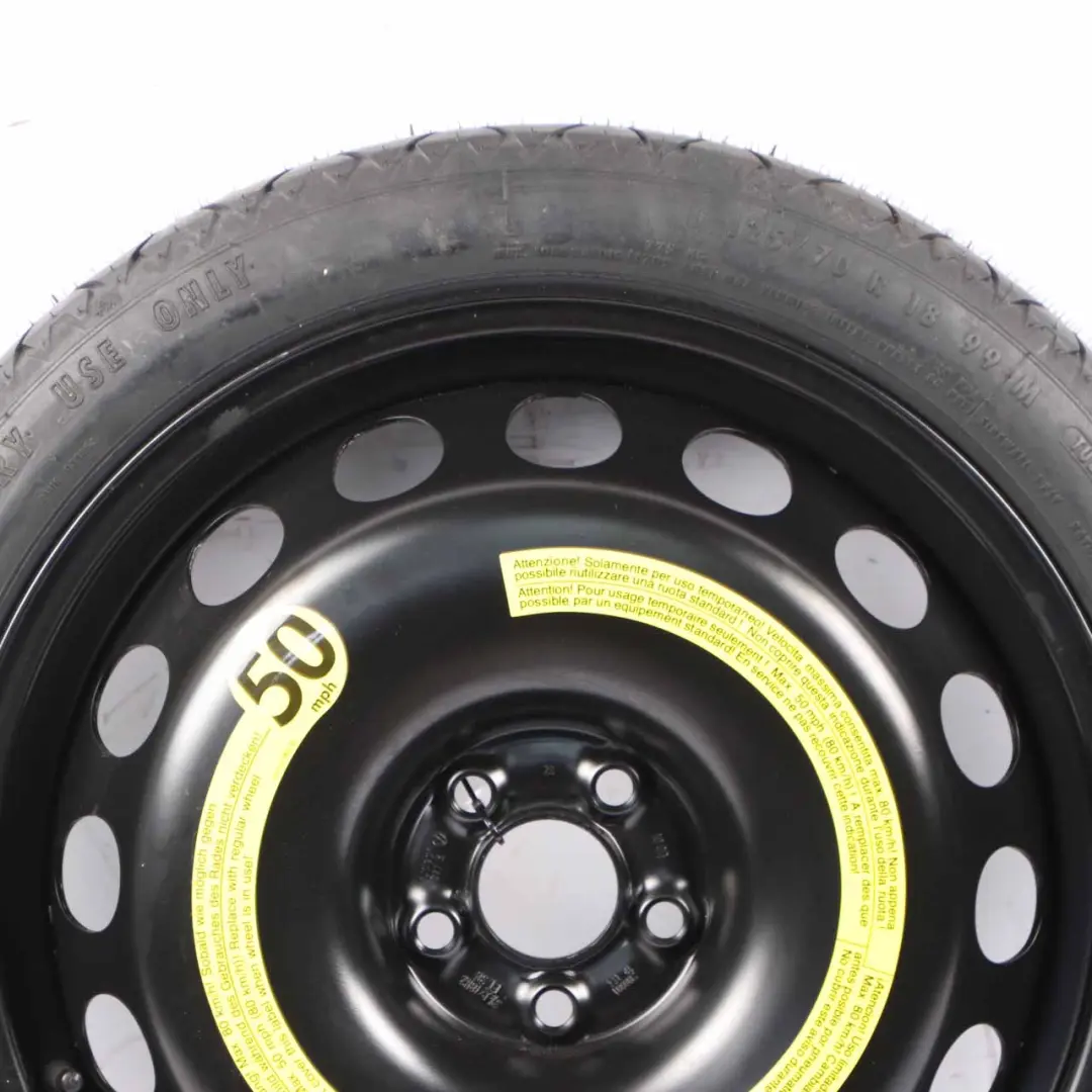 Audi TT 8N VW Golf 4 Roue De Secours Pneu Acier R18 3.5J ET:38 125/70 - SKU 1J0601027M - Numéro de pièce 1J0601027M