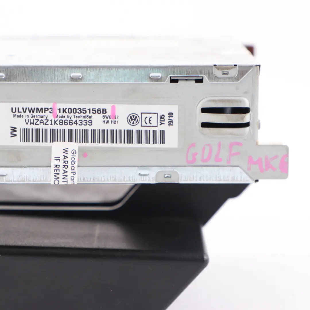 Radio Head Unit RNS 210 Player Unit to VW Volkswagen Golf 6 with Part number 1K0035156B VW Volkswagen Golf 6 Radio Head Unit RNS 210 Player Unit - SKU 1K0035156B - Part number 1K0035156B