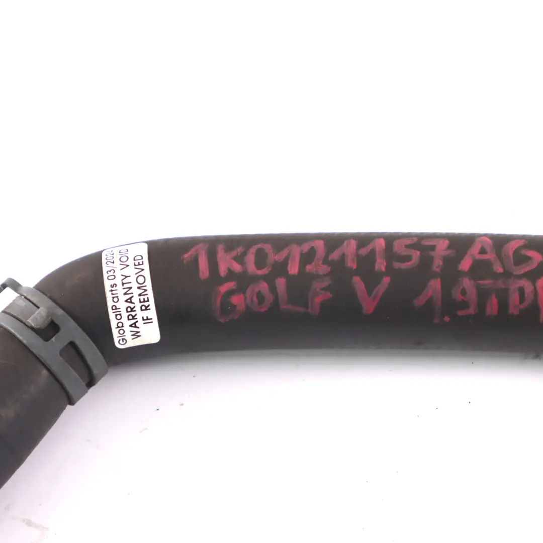 BXE TDI Wasserschlauch Kühlmittelleitung für VW Audi Seat Skoda 1.9 mit Teilenummer 1K0121157AG VW Audi Seat Skoda 1.9 BXE TDI Wasserschlauch Kühlmittelleitung - SKU 1K0121157AG - Teilenummer 1K0121157AG