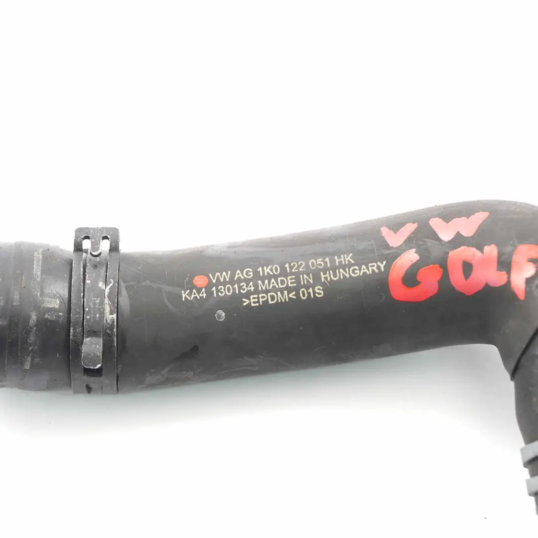 Water Hose Coolant Pipe Line to VW Volkswagen Golf 5 6 1.6 2.0 TDI with Part number 1K0122051HK VW Volkswagen Golf 5 6 1.6 2.0 TDI Water Hose Coolant Pipe Line - SKU 1K0122051HK - Part number 1K0122051HK