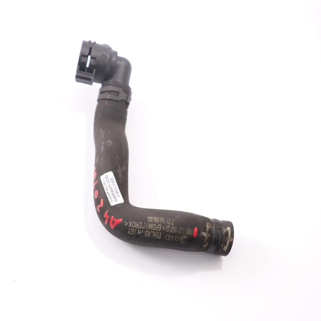 Audi A4 B7 2.0 TDI Tuyau d'eau refroidissement Ligne tuyauterie - SKU 1K0122157D - Numéro de pièce 1K0122157D