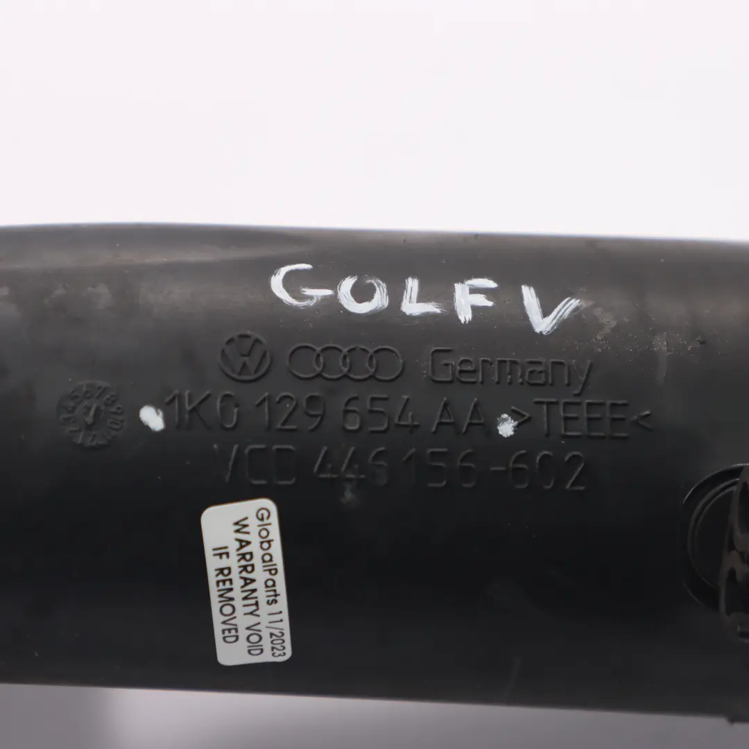 VW Golf MK5 TDI Ladeluftrohr Ladeluftkühler Rohr Luftansaugschlauch - SKU 1K0129654AA - Teilenummer 1K0129654AA
