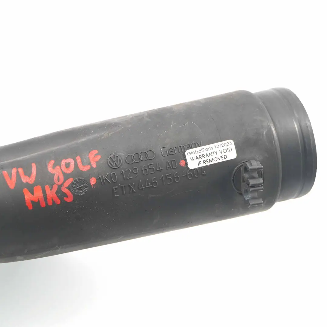 MK5 1.9 TDI Tubo de Carga Tubo Intercooler Admisión de Aire para VW Golf con número de pieza 1K0129654AD VW Golf MK5 1.9 TDI Tubo de Carga Tubo Intercooler Admisión de Aire - SKU 1K0129654AD - Número de pieza 1K0129654AD
