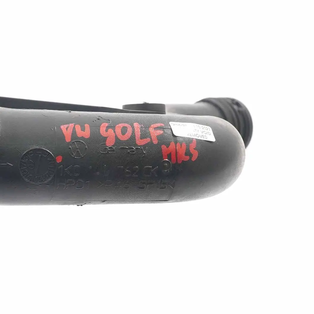 Audi A3 8P VW Golf 5 1.9 TDI Intercooler Tuyau d'admission air turbo - SKU 1K0145762CK - Numéro de pièce 1K0145762CK