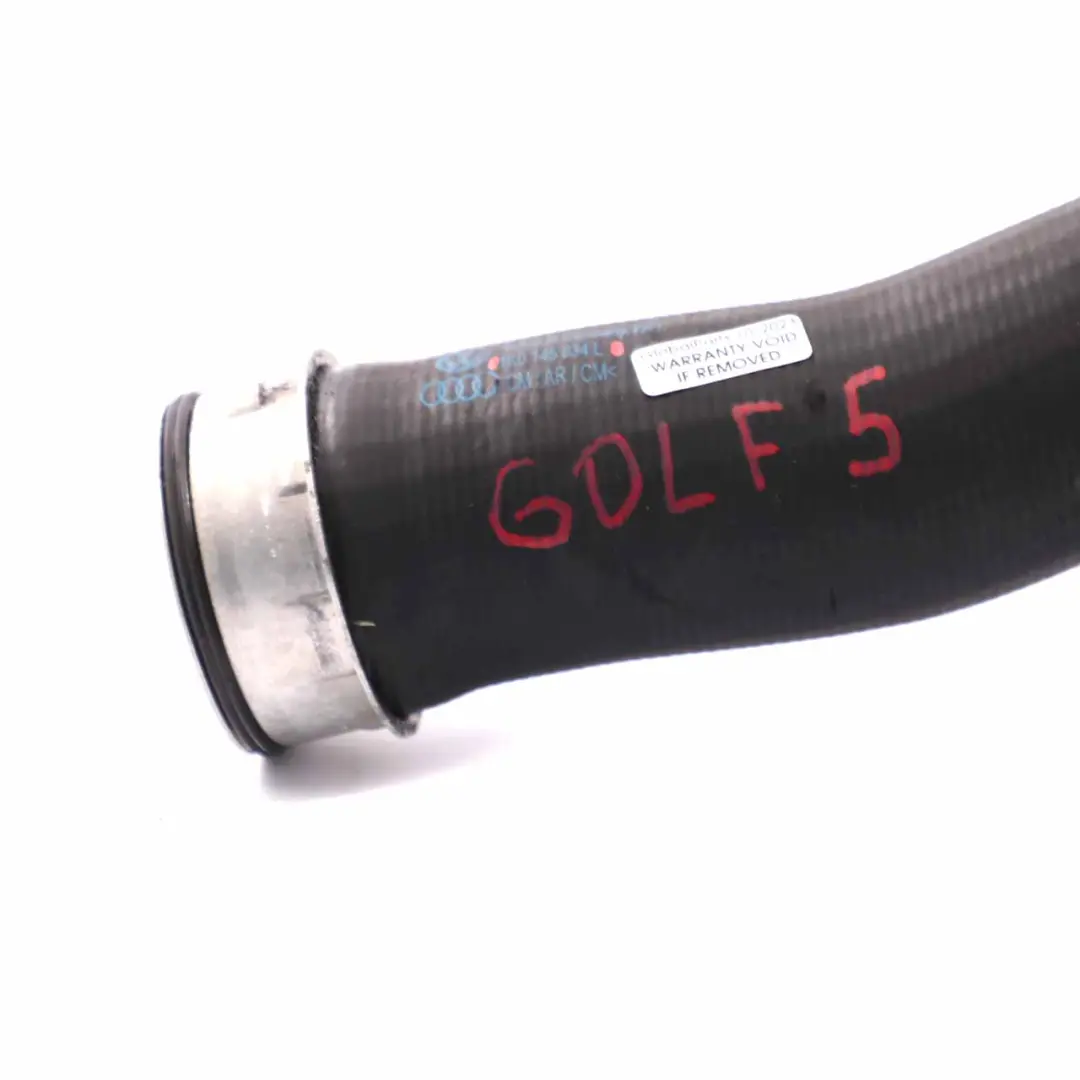 Tubo admisión aire Línea manguera para VW Golf MK 5 2.0 TDI Intercooler con número de pieza 1K0145834L VW Golf MK 5 2.0 TDI Intercooler Tubo admisión aire Línea manguera - SKU 1K0145834L - Número de pieza 1K0145834L
