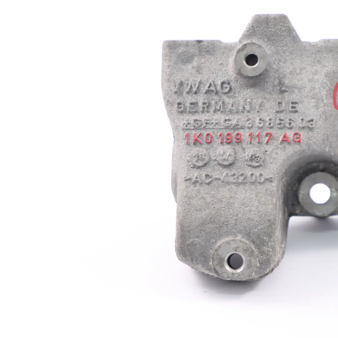 Gearbox Support Mount Bracket to Volkswagen Golf 5 Audi A3 8P Engine with Part number 1K0199117AG Volkswagen Golf 5 Audi A3 8P Engine Gearbox Support Mount Bracket - SKU 1K0199117AG - Part number 1K0199117AG