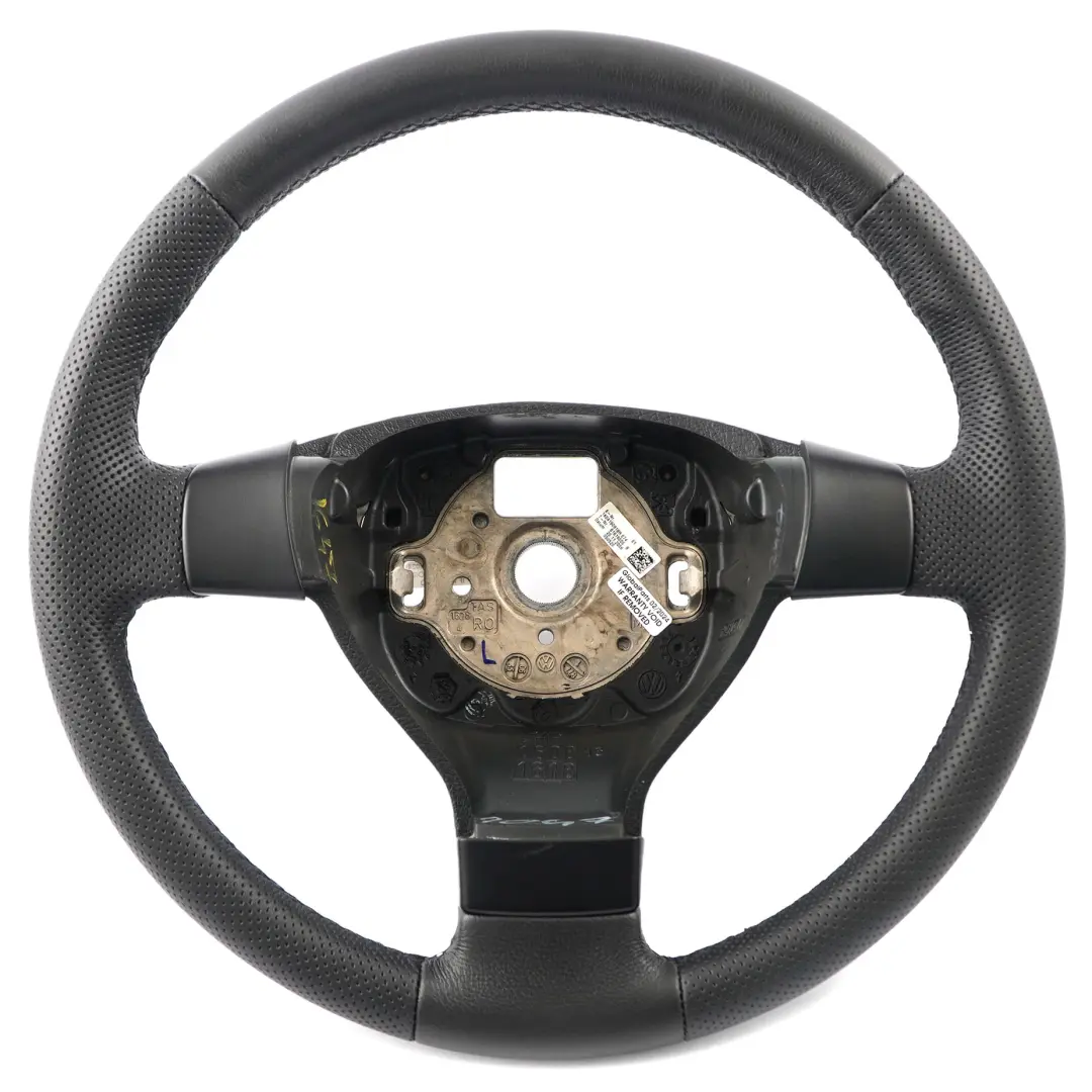 Leather Steering Wheel to VW Volkswagen Passat B6 NEW Black with Part number 1K0419091BR VW Volkswagen Passat B6 NEW Black Leather Steering Wheel - SKU 1K0419091BR-1 - Part number 1K0419091BR