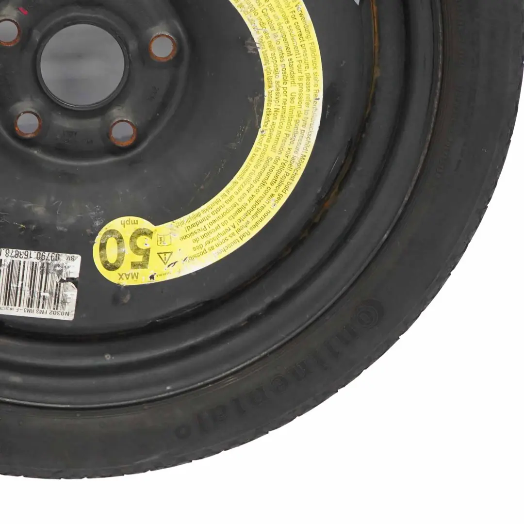 Mk6 Ruota Scorta Compatta Acciaio R18 3,5J Pneumatico 125/70 per Volkswagen Golf con numero di parte 1K0601027AP Volkswagen Golf Mk6 Ruota Scorta Compatta Acciaio R18 3,5J Pneumatico 125/70 - SKU 1K0601027AP - Numero di parte 1K0601027AP