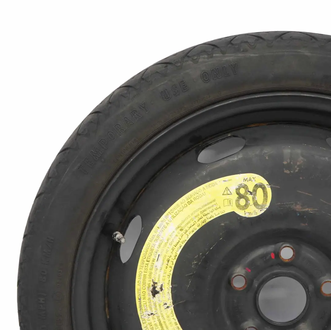 Volkswagen Golf Mk6 Ruota Scorta Compatta Acciaio R18 3,5J Pneumatico 125/70 - SKU 1K0601027AP - Numero di parte 1K0601027AP