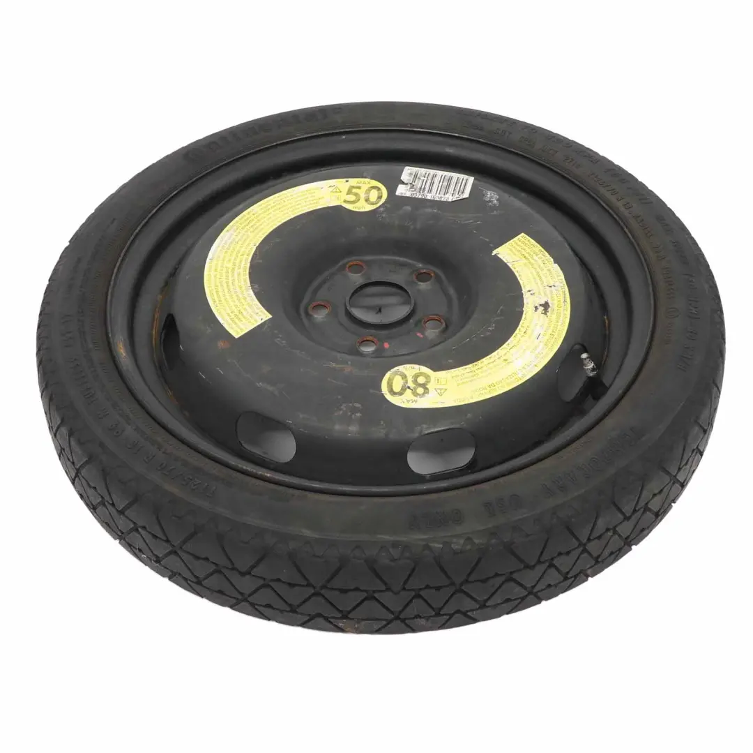 Mk6 Ruota Scorta Compatta Acciaio R18 3,5J Pneumatico 125/70 per Volkswagen Golf con numero di parte 1K0601027AP Volkswagen Golf Mk6 Ruota Scorta Compatta Acciaio R18 3,5J Pneumatico 125/70 - SKU 1K0601027AP - Numero di parte 1K0601027AP