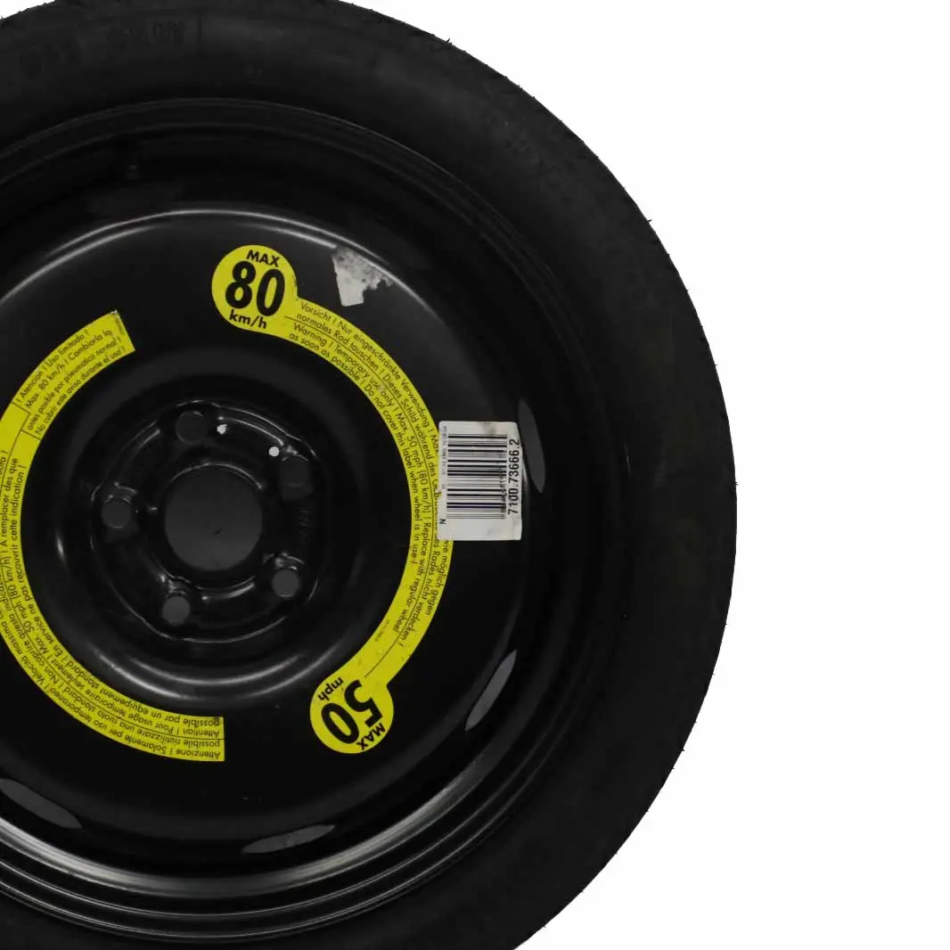 Spare Wheel Audi A3 8P Compact Wheel Steel R18 Space Saver 125/70 to with Part number 1K0601027B Spare Wheel Audi A3 8P Compact Wheel Steel R18 Space Saver 125/70 - SKU 1K0601027B - Part number 1K0601027B