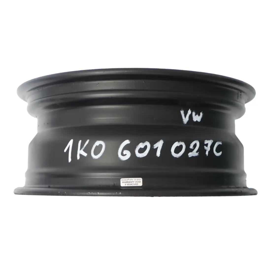 VW Volkswagen Golf 5 Jante Acier Noir 15'' 6J ET:47 - SKU 1K0601027C - Numéro de pièce 1K0601027C