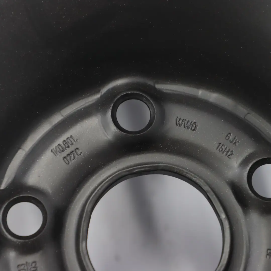 VW Volkswagen Golf 5 Schwarz Stahl felge 15'' 6J ET:47 - SKU 1K0601027C - Teilenummer 1K0601027C