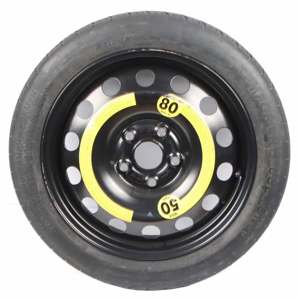Spare Wheel Compact Wheel Steel R16 3,5J 125/70 ET:25,5 to Audi A3 8P with Part number 1K0601027F Audi A3 8P Spare Wheel Compact Wheel Steel R16 3,5J 125/70 ET:25,5 - SKU 1K0601027F - Part number 1K0601027F