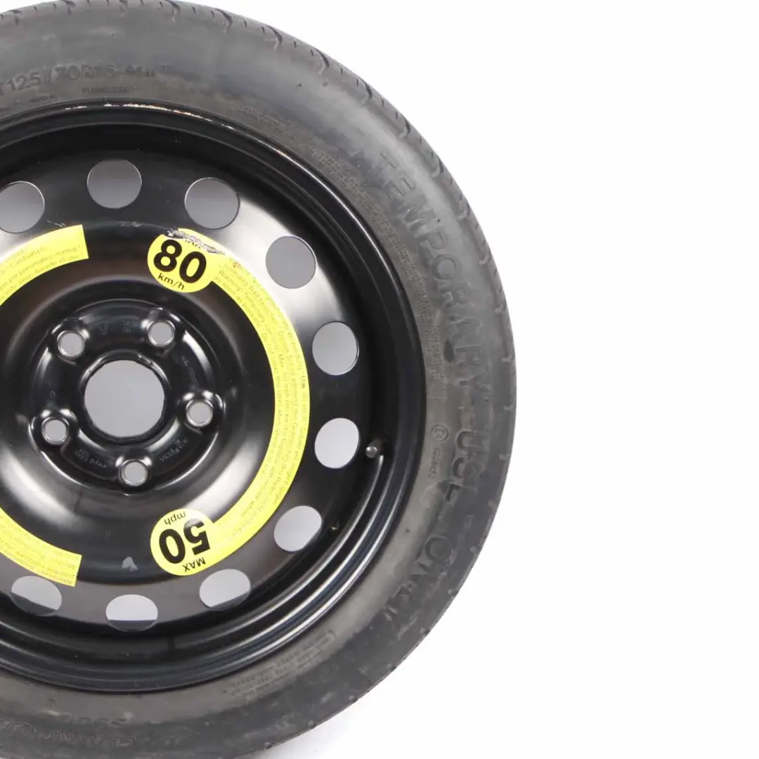 Ruota di scorta Audi A3 8P VW Golf 5 Ruota compatta in acciaio R16 3,5J 125/70 per con numero di parte 1K0601027F Ruota di scorta Audi A3 8P VW Golf 5 Ruota compatta in acciaio R16 3,5J 125/70 - SKU 1K0601027F - Numero di parte 1K0601027F