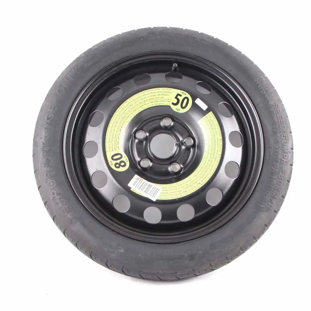 Mk6 Spare Compact Wheel Steel R16 3,5J Hankook 125/70 to VW Golf with Part number 1K0601027S VW Golf Mk6 Spare Compact Wheel Steel R16 3,5J Hankook 125/70 - SKU 1K0601027S - Part number 1K0601027S