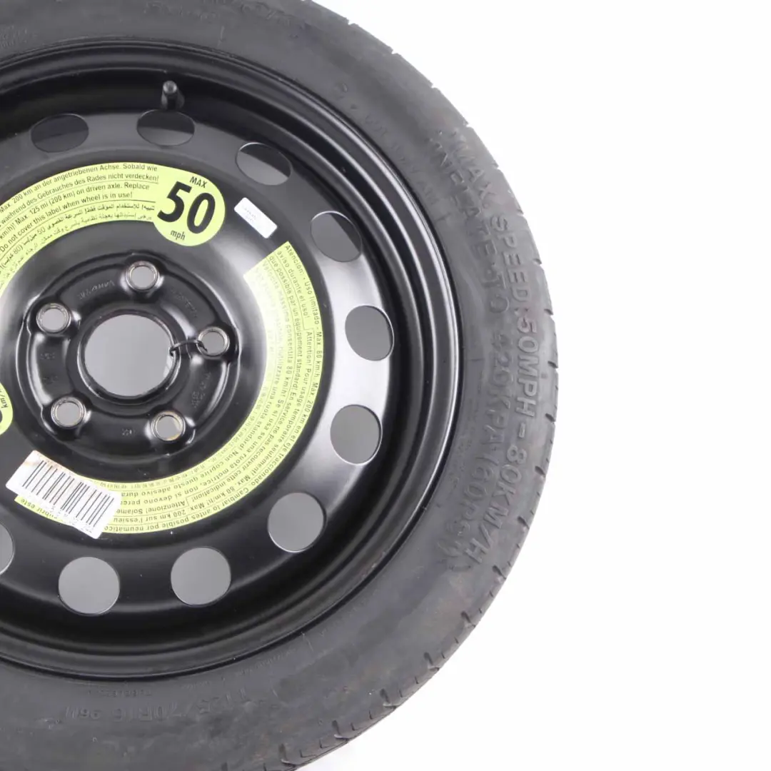 VW Golf Mk6 Rueda De Repuesto Compacta Acero R16 3,5J Hankook 125/70 - SKU 1K0601027S - Número de pieza 1K0601027S