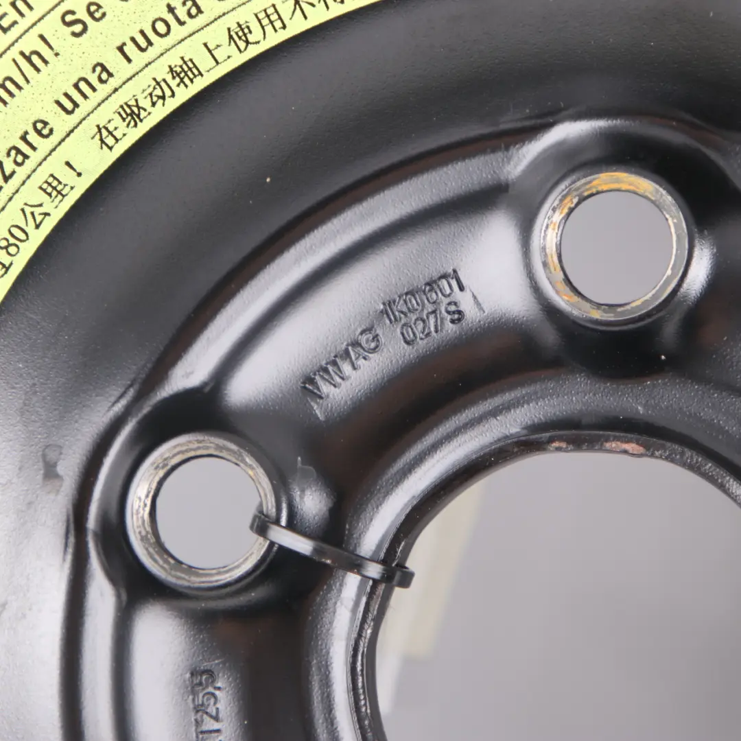 VW Golf Mk6 Roue De Secours Compacte Acier R16 3,5J Hankook 125/70 - SKU 1K0601027S - Numéro de pièce 1K0601027S