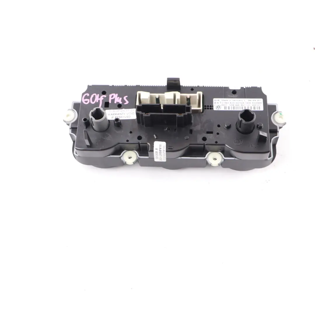 Heater Climate Control A/C Unit Switch Panel to Volkswagen Golf V Plus with Part number 1K0820047GA Volkswagen Golf V Plus Heater Climate Control A/C Unit Switch Panel - SKU 1K0820047GA - Part number 1K0820047GA