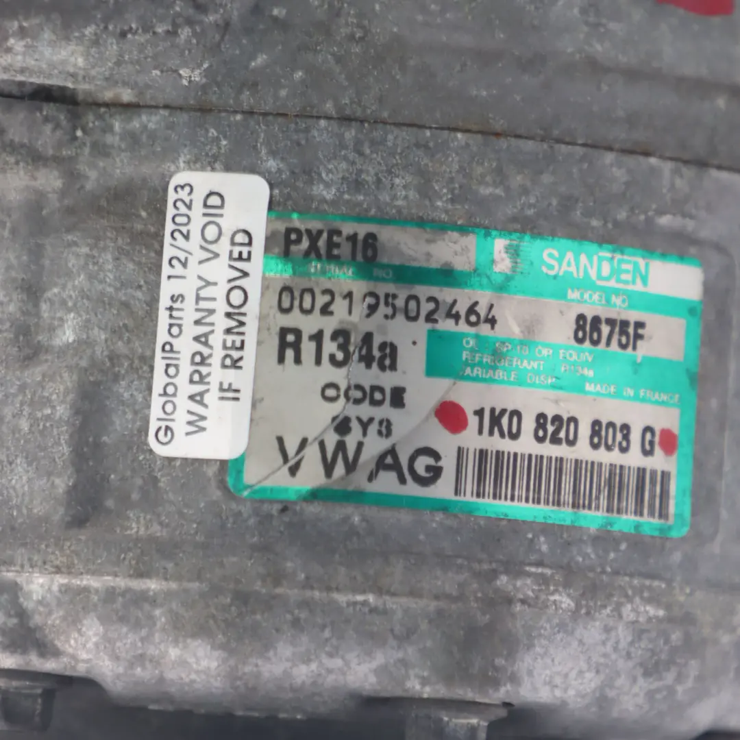 1.9TDI BKC Aire Acondicionado Compresor A/C para VW Volkswagen Golf 5 con número de pieza 1K0820803G VW Volkswagen Golf 5 1.9TDI BKC Aire Acondicionado Compresor A/C - SKU 1K0820803G - Número de pieza 1K0820803G