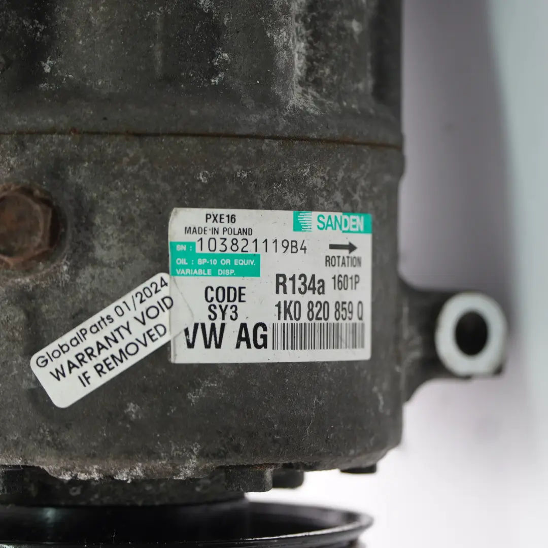 Audi VW Touran 1T Seat Skoda Sprężarka Klimatyzacji A/C - SKU 1K0820859Q - Numer Części 1K0820859Q