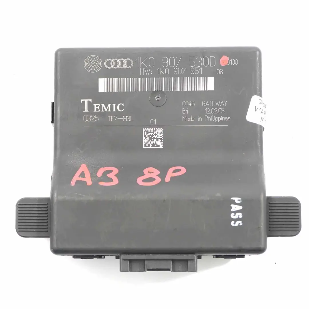 Central Gateway Steuergerät Modul Relais ECU für Audi A3 8P mit Teilenummer 1K0907530D Audi A3 8P Central Gateway Steuergerät Modul Relais ECU - SKU 1K0907530D - Teilenummer 1K0907530D