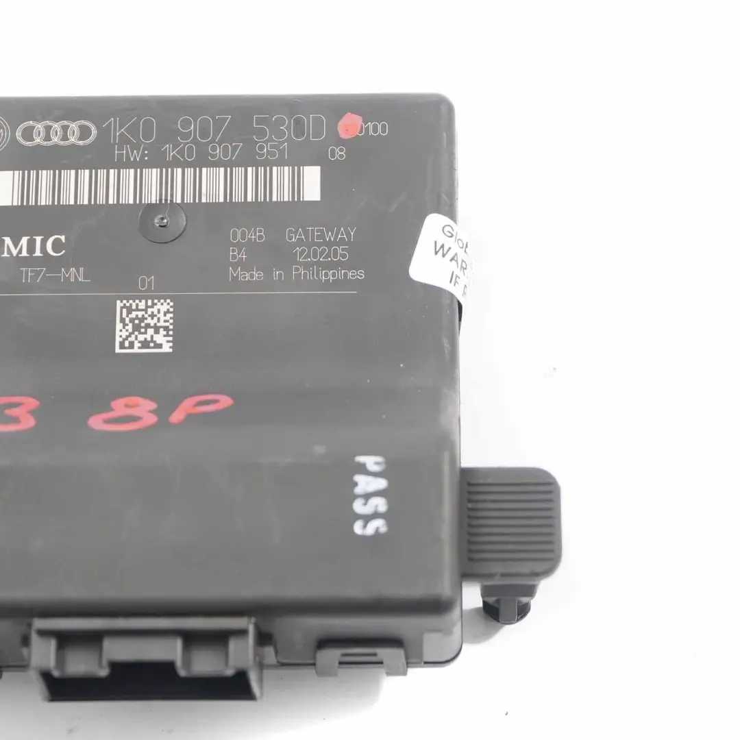 Unidad de control de la pasarela central Módulo Relé ECU para Audi A3 8P con número de pieza 1K0907530D Audi A3 8P Unidad de control de la pasarela central Módulo Relé ECU - SKU 1K0907530D - Número de pieza 1K0907530D