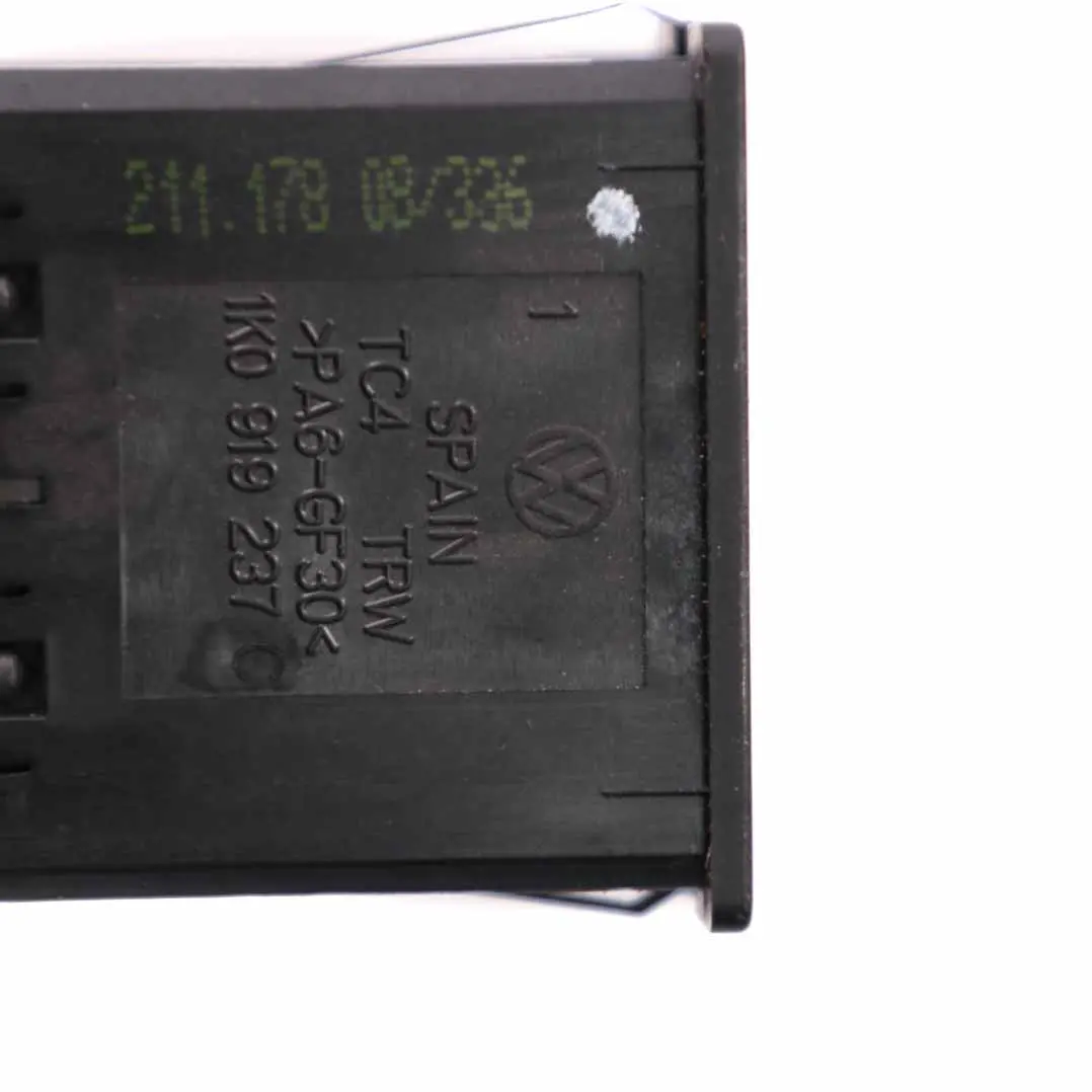 VW Golf 5 Interrupteur désactivation de l'airbag Bouton verrouillage - SKU 1K0919237C - Numéro de pièce 1K0919237C