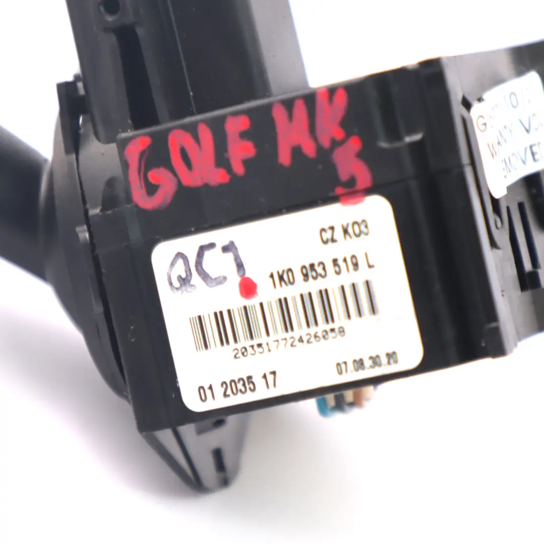 VW Golf 5 Interruptor de control de la palanca del limpiaparabrisas - SKU 1K0953519L - Número de pieza 1K0953519L