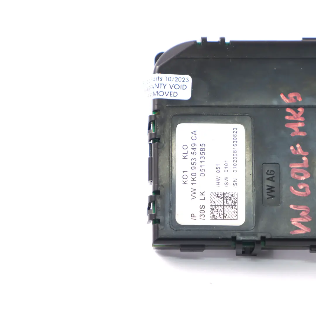 Angolo sterzata Modulo controllo della colonna del volante per VW Golf 5 con numero di parte 1K0953549CA VW Golf 5 Angolo sterzata Modulo controllo della colonna del volante - SKU 1K0953549CA - Numero di parte 1K0953549CA